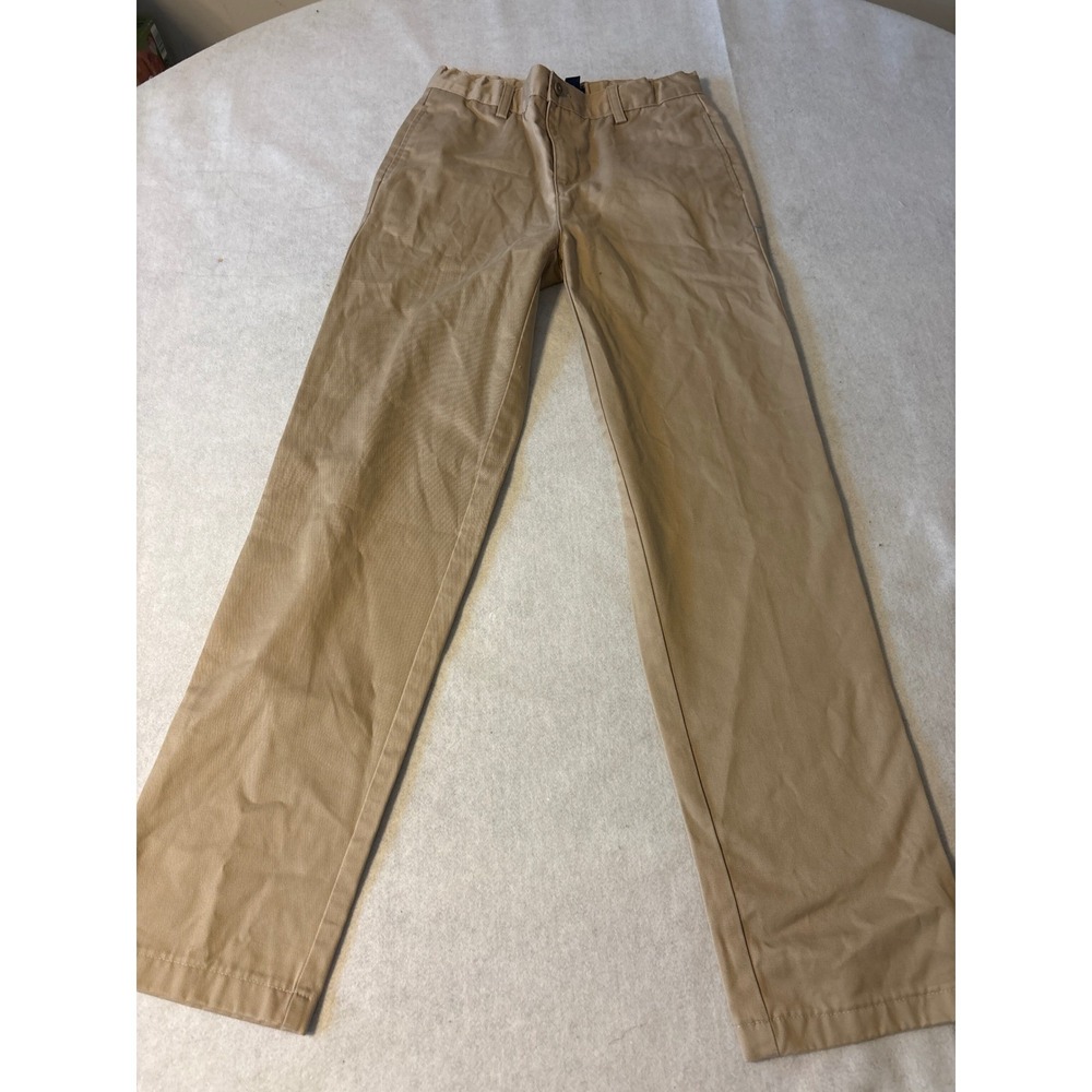 Lands' End Chino Pants Kids‎ Size 16 Khaki Excellent Iron Knee Straight Leg